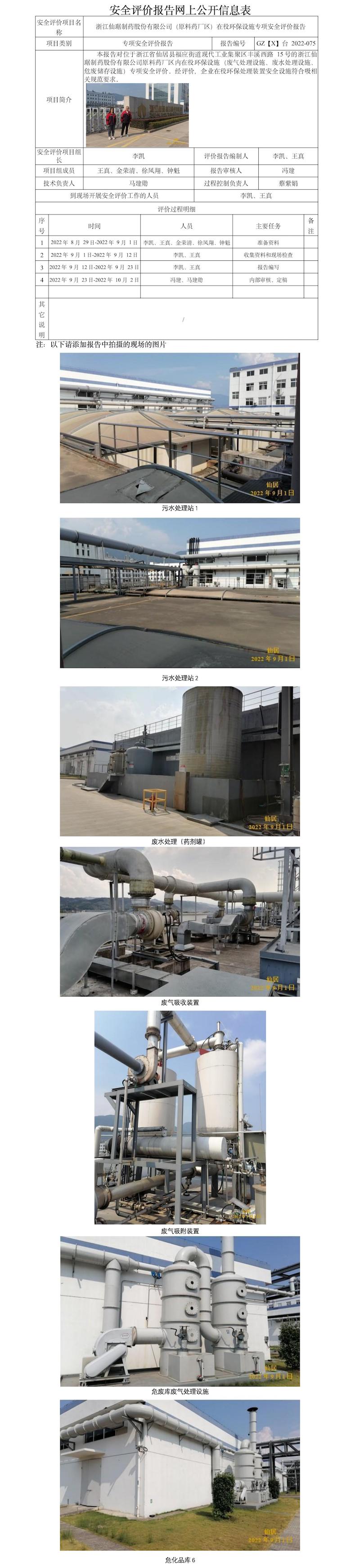 GZ【X】台2022-075浙江仙琚制药股份有限公司（原料药厂区）在役环保设施专项安全评价报告 网上公开信息表.jpg