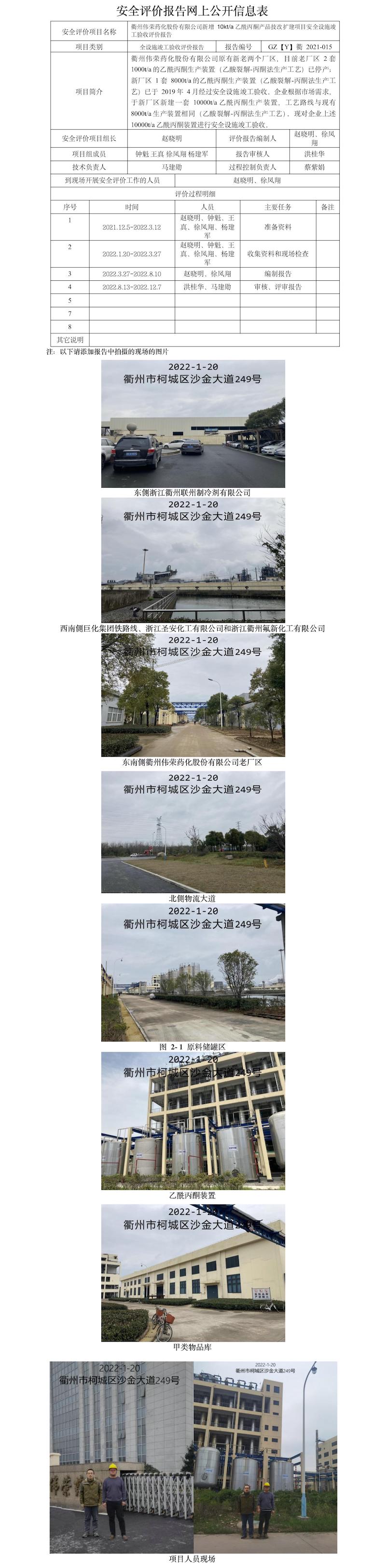 GZ【Y】衢2021-015衢州伟荣药化股份有限公司新增10kta乙酰丙酮产品技改扩建项目安全设施竣工验收评价报告网上公开信息表.jpg